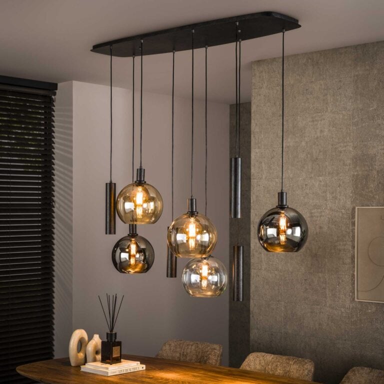 Tessio 9-lichts Hanglamp Multikleur glas