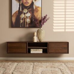 Tony Zwevend Tv meubel Walnoot Mangohout 160 cm (1)