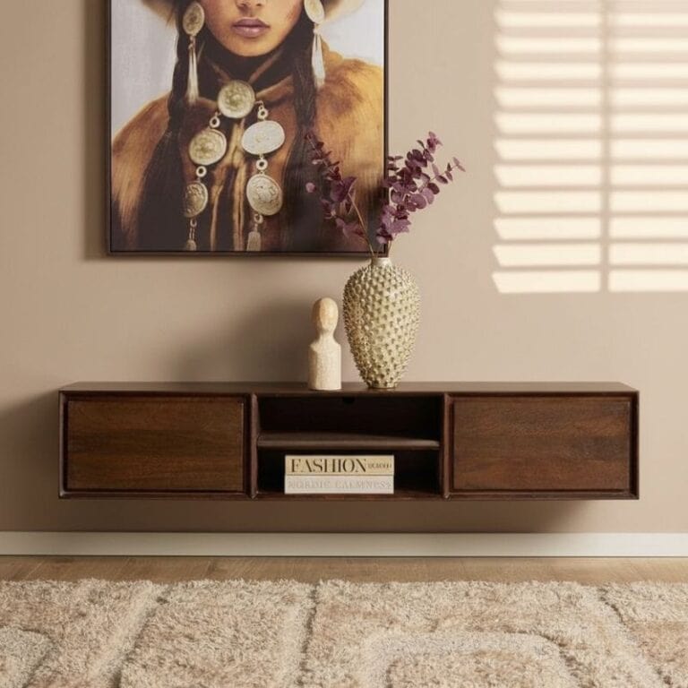 Tony Zwevend Tv meubel Walnoot Mangohout 160 cm (1)