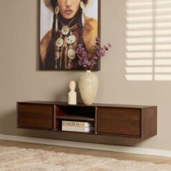 Tony Zwevend Tv meubel Walnoot Mangohout 160 cm (2)