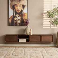 Tony Zwevend Tv meubel Walnoot Mangohout 200 cm