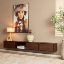 Tony Zwevend Tv meubel Walnoot Mangohout 240 cm (1)