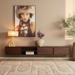 Tony Zwevend Tv meubel Walnoot Mangohout 240 cm