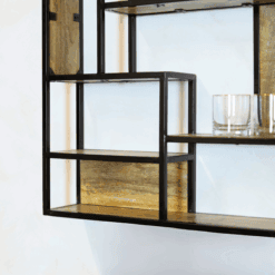 Britt wandrek industrieel mangohout vierkant naturel 70cm