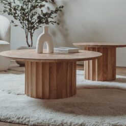 Crotone Salontafel set van 2 rond Acaciahout