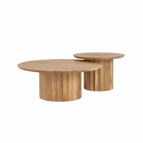 Crotone Salontafel set van 2 rond Acaciahout