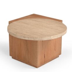 Jessie Bijzettafel Mangohout Travertin 60 cm