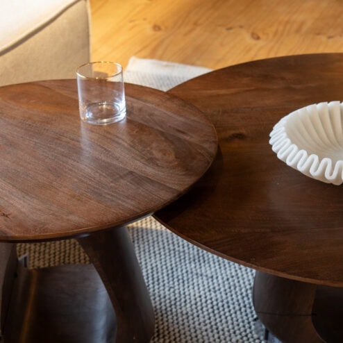 Mike Salontafel set van 2 large & small Walnoot