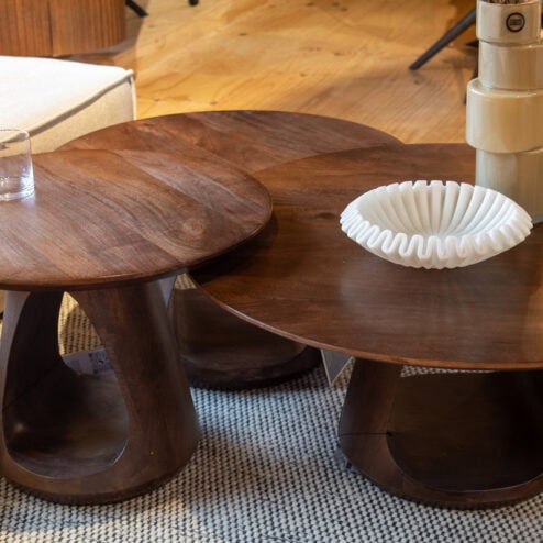 Mike Salontafel set van 3 Walnoot