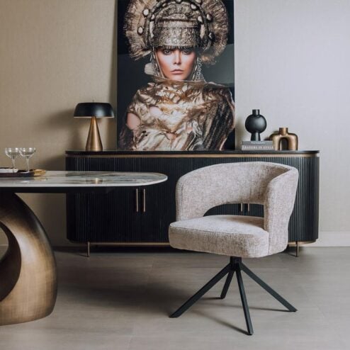 Mura Eetkamerstoel stof Beige