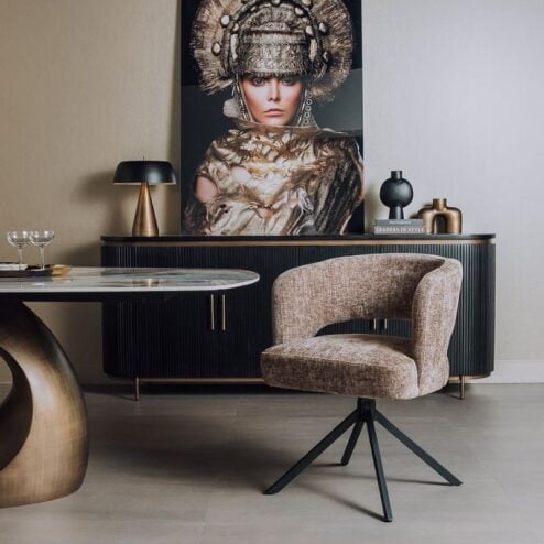 Mura Eetkamerstoel stof Cappuccino