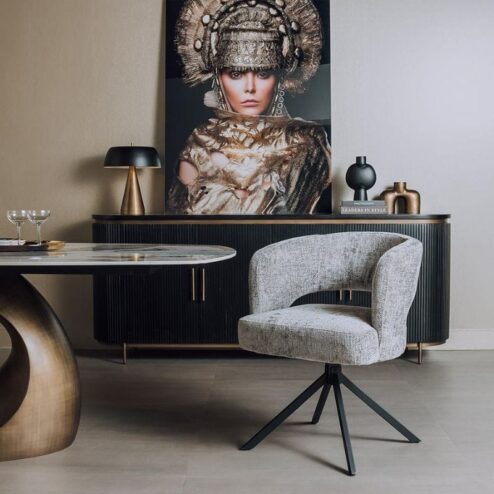 Mura Eetkamerstoel stof Silver