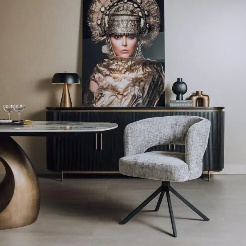 Mura Eetkamerstoel stof Silver