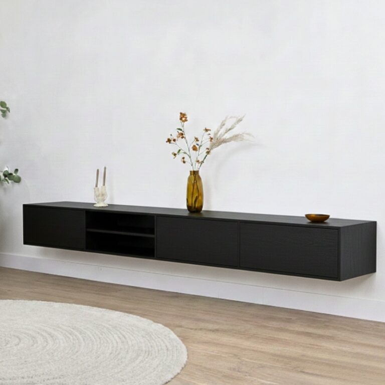 Sigge Zwevend Tv meubel zwart 240cm