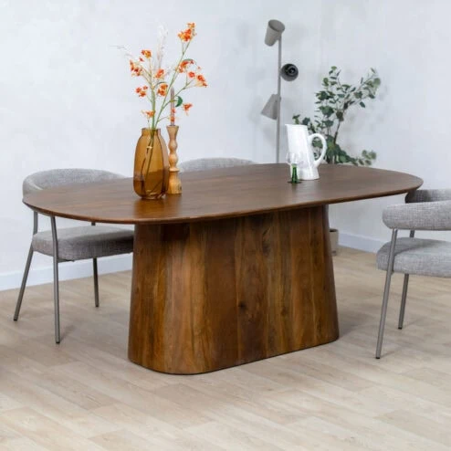 Lin Eettafel espresso Deens Ovaal 200cm