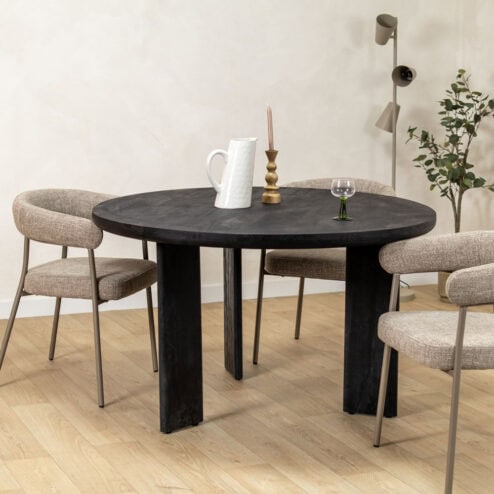 Arne Eettafel zwart Rond 130cm