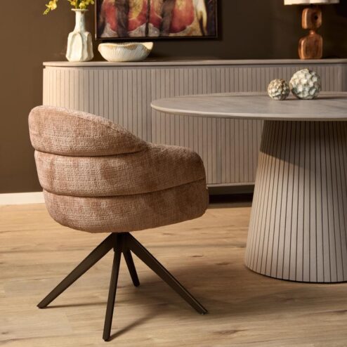 Tessa Eetkamerstoel Koper met Bronzen poot