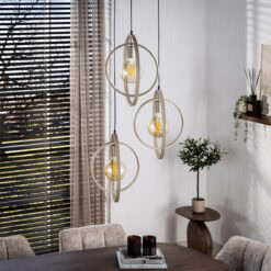 Bellamy 3-lichts getrapte Hanglamp Beige