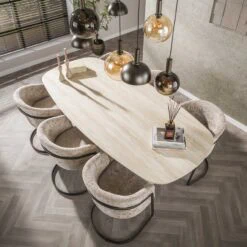Danique Eettafel deens ovaal Travertine 215cm