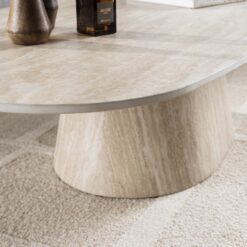 Danique Salontafel deens ovaal Travertine 135cm