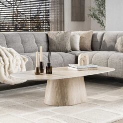 Danique Salontafel deens ovaal Travertine 135cm