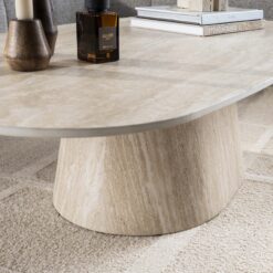 Danique Salontafel deens ovaal Travertine 135cm