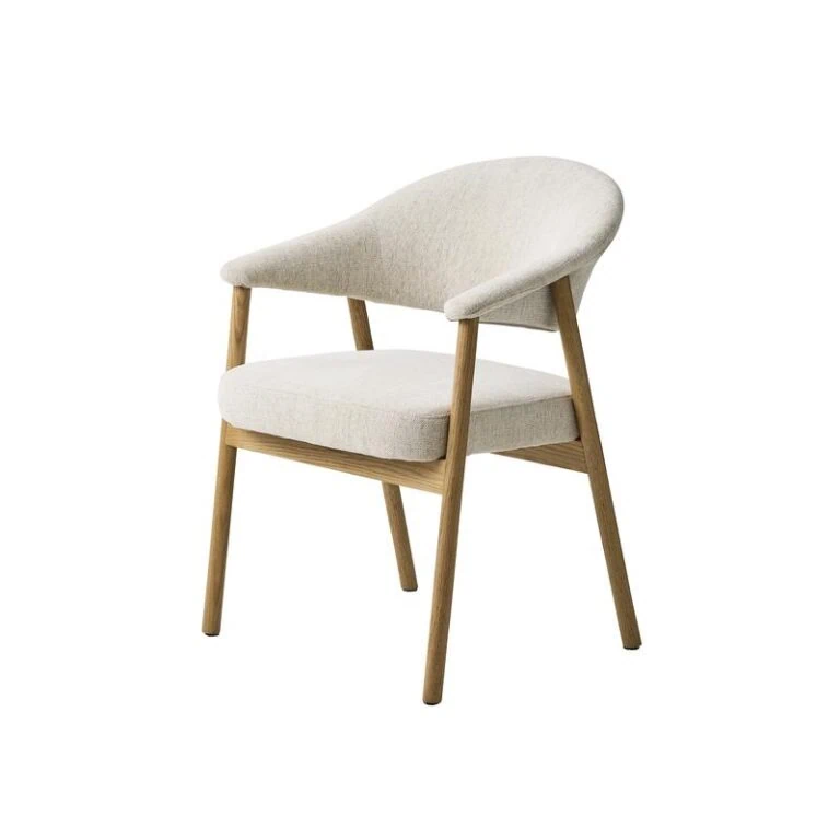 Eliza Eetkamerstoel zand met naturel poot