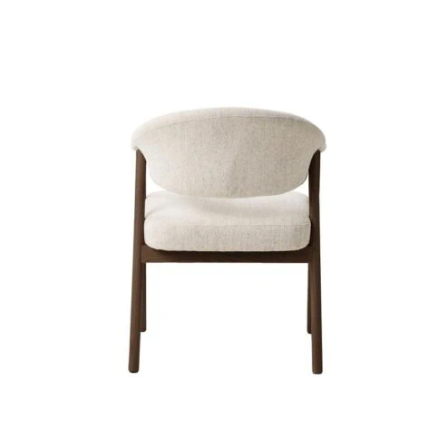 Eliza Eetkamerstoel zand met walnoot poot