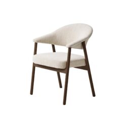 Eliza Eetkamerstoel zand met walnoot poot