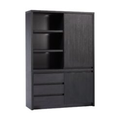 Kiara Vakkenkast 2-deur 3-vaks Zwart 138cm