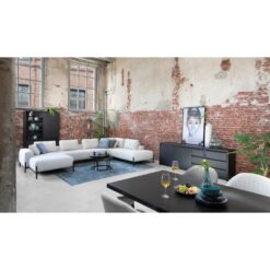 Kiara Vakkenkast 2-deur 3-vaks Zwart 138cm