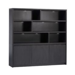 Kiara Vakkenkast 3-deur 6-vaks Zwart 202cm