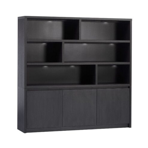 Kiara Vakkenkast 3-deur 6-vaks Zwart 202cm