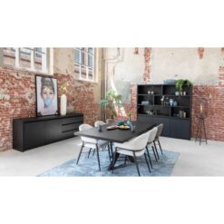 Kiara Vakkenkast 3-deur 6-vaks Zwart 202cm