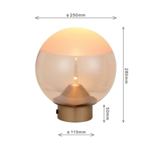 Liam 1-lichts Tafellamp Amber glas