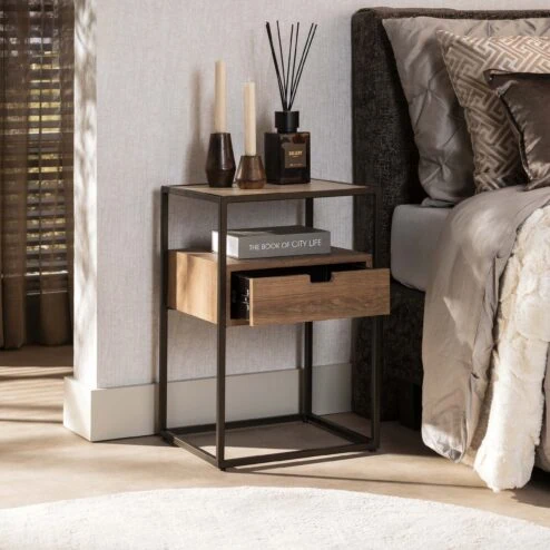 Lois Nachtkastje 1 lade Travertine 40cm