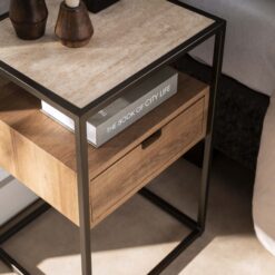 Lois Nachtkastje 1 lade Travertine 40cm