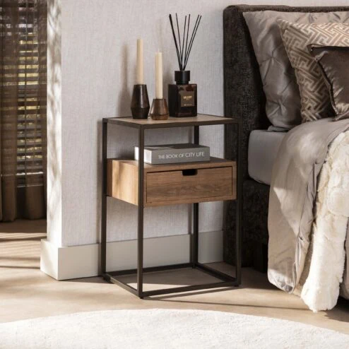 Lois Nachtkastje 1 lade Travertine 40cm