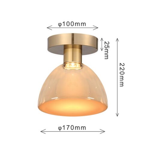 Marlo 1-lichts Plafondlamp Amber glas