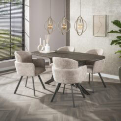 Miles Eettafel deens ovaal Brons 180cm