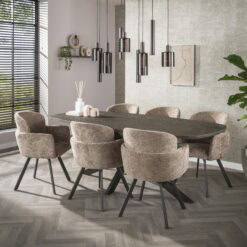 Miles Eettafel deens ovaal Brons 215cm