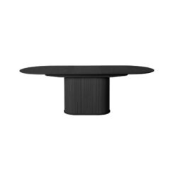 Nita ovale uitschuifbare eettafel zwart 180-230cm