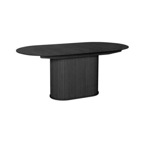 Nita ovale uitschuifbare eettafel zwart 180-230cm