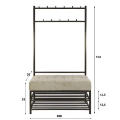 Patrick-Garderobebank-11-haken-brons-100cm-9