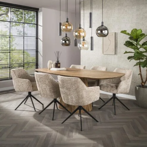 Ramas Eetkamerstoel draaibaar alura Zand