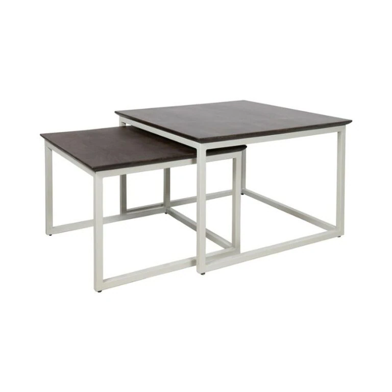 Stella Salontafel set van 2 vierkant Walnoot