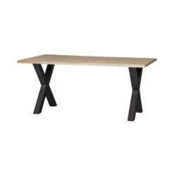 Combi-tablo Boomstamtafel eiken X-poot 180 cm