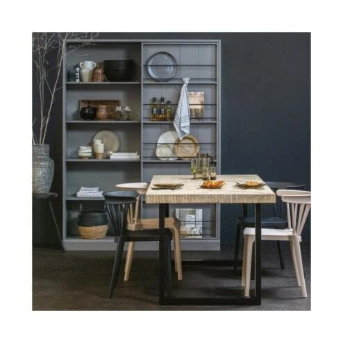 Combi-tablo Eettafel mango visgraat U-poot 180 cm