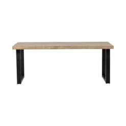 Combi-tablo Eettafel mango visgraat U-poot 200 cm