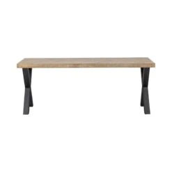 Combi-tablo Eettafel mango visgraat X-poot 200 cm
